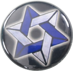 Jewish Star Button schwarz blau
